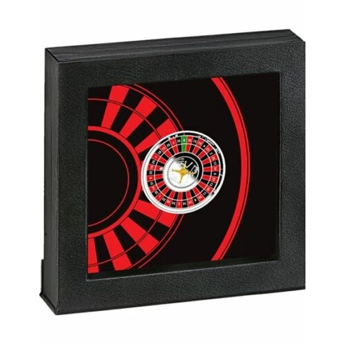 2022 Cameroon Roulette Wheel Colorized 1 oz .999 Silver Proof Coin