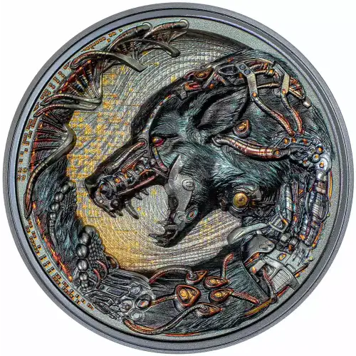 2023 $20 Palau 3 oz Silver Cyborg Revolution Dog