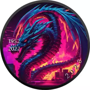 2023 Canada Maple Leaf Cyberpunk Dragon 1 oz Silver Coin (5)
