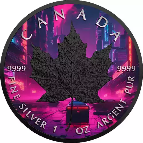 2023 Canada Maple Leaf Cyberpunk Dragon 1 oz Silver Coin (3)