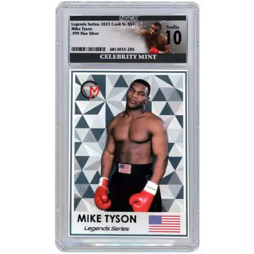 2023 Cook Islands Mike Tyson 3g Silver Foil Coin Card NGCx 10 (2)