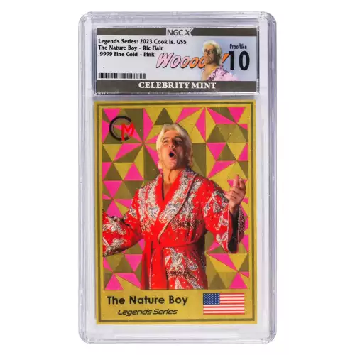 2023 Cook Islands Ric Flair .5g  .999 Gold “Pink Colorway” Trading Coin Card NGCx10 (4)