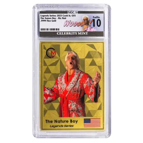 2023 Cook Islands Ric Flair .5g  .999 Gold Trading Coin Card NGCx10 (4)
