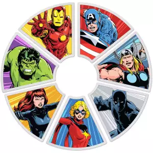 2023 Marvel Avengers 60th Anniversary Silver Coin Set with Box (4)