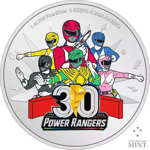 2023 Niue Hasbro Power Rangers 30th Anniversary 1oz Silver Proof Coin