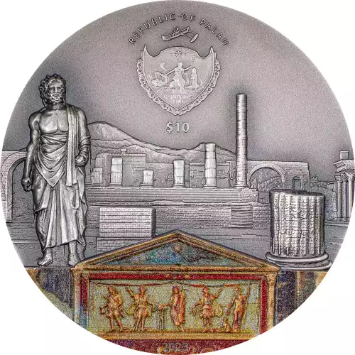 2023 Palau Fury of Nature Pompeii Volcano Eruption 2 oz Silver Coin (2)