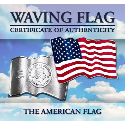 2023 Republic of Cameroon 1 oz Silver 3D Waving American Flag (4)