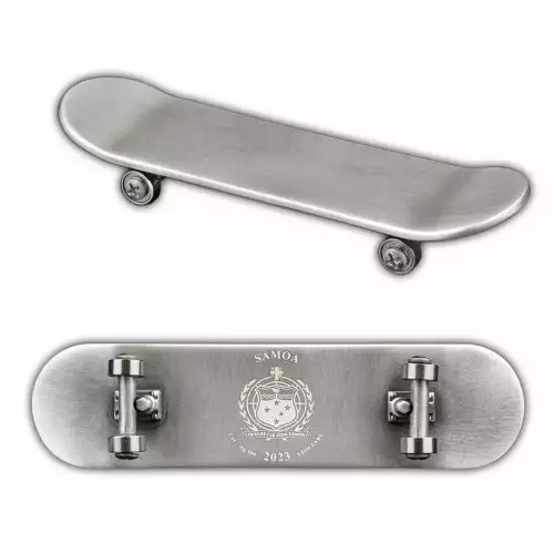 2023 Samoa Skateboard 3D 1 oz .999 Fine Silver Coin (4)