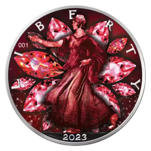2023 U.S. Eagle Precious Gems Ruby Edition 1 oz Silver Coin (2)