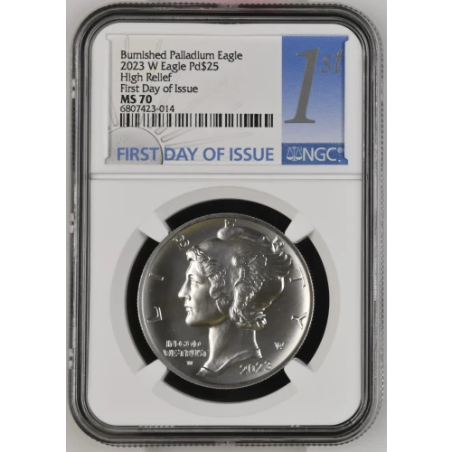 2023 W High Relief First Day of Issue Burnished Palladium Eagle (2)