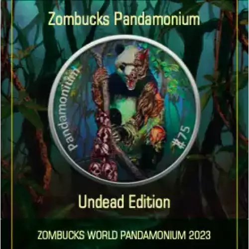 2023 Zombucks Pandamonium Undead Edition 1 oz Silver Round (2)