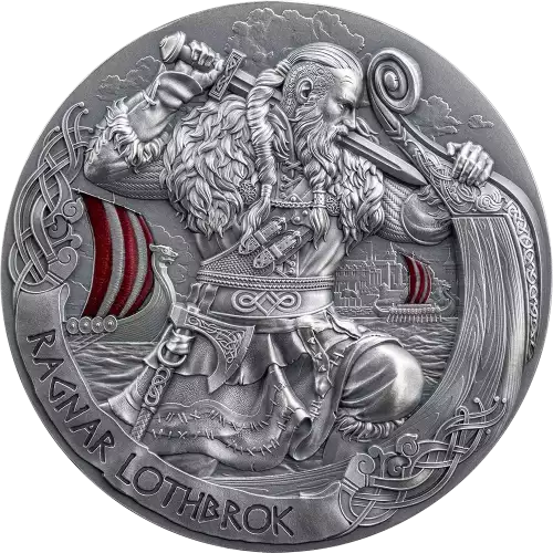 2024 Cameroon The Way of the Valhalla Ragnar Lothbrok 2 oz Silver Antiqued Coin (4)
