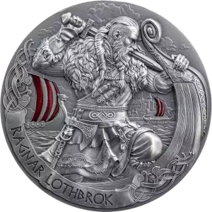 2024 Cameroon The Way of the Valhalla Ragnar Lothbrok 2 oz Silver Antiqued Coin (4)