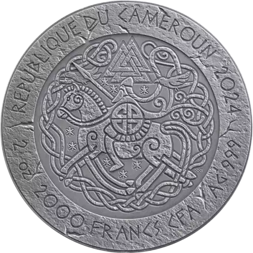 2024 Cameroon The Way of the Valhalla Ragnar Lothbrok 2 oz Silver Antiqued Coin (3)