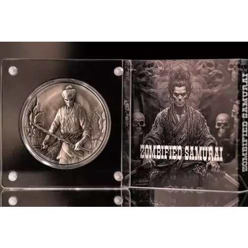 2024 Cameroon Zombified Samurai 2 oz Silver Antiqued UV Coin (5)