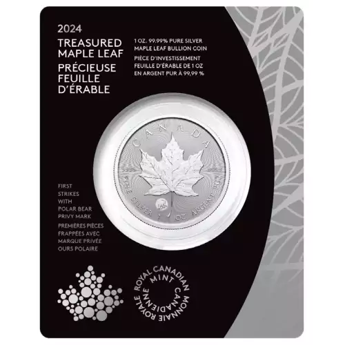 2024 Canada Maple Leaf First Strike Polar Bear Privy 1 oz Silver Coin