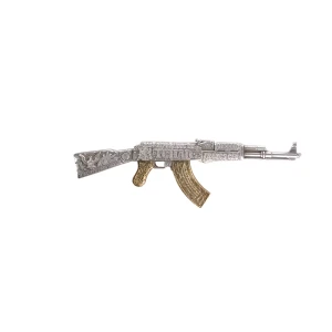 2024 Chad Assault Rifle 2 oz .999 Silver Coin (Antiqued GIlded)  (2)