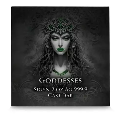 2024 Germania Goddesses Sigyn 2 oz Silver Colorized Cast Bar (2)