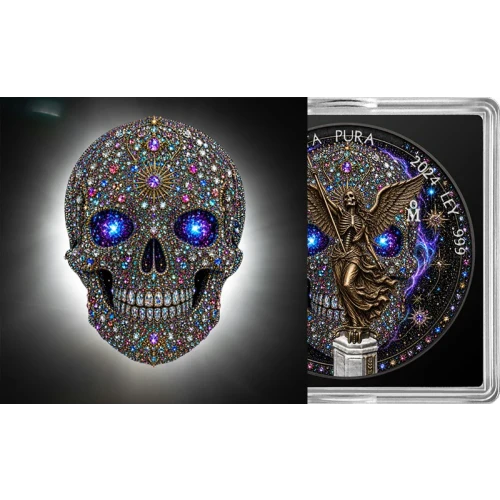 2024 Mexico Libertad  Diamond Skull Aura Edition 1 oz Silver Coin (2)