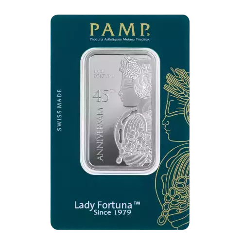 2024 Pamp Suisse Lady Fortuna 45th Ann. 1 oz Silver bar in Assay Card (3)