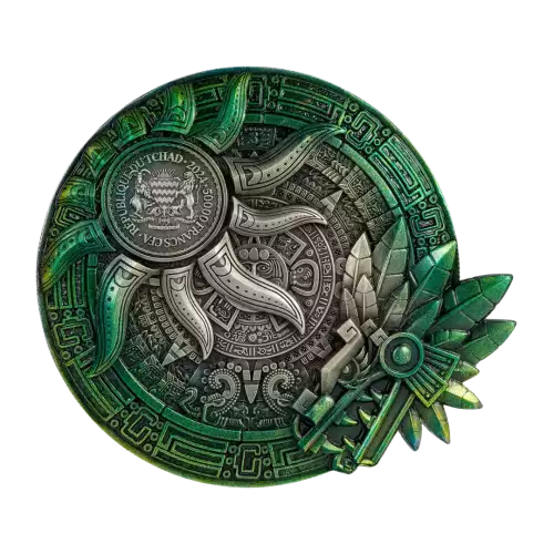 2024 Quetzalcoatl 10 oz .999 Silver Coin Antiqued Finish 5000 Francs CFA (5)