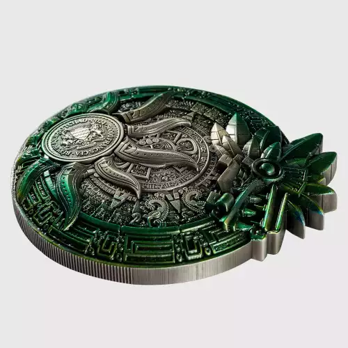 2024 Quetzalcoatl 10 oz .999 Silver Coin Antiqued Finish 5000 Francs CFA (3)