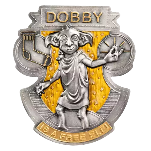 2024 Samoa Harry Potter Dobby A Free Elf 2 oz Silver Antiqued Gilded Coin (2)