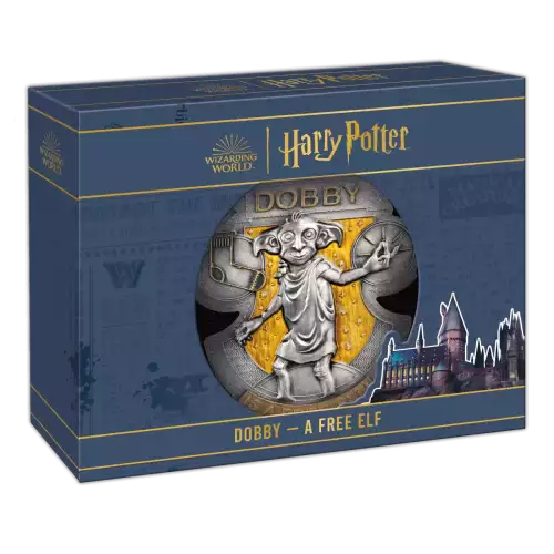 2024 Samoa Harry Potter Dobby A Free Elf 2 oz Silver Antiqued Gilded Coin