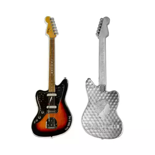 2024 Solomon Islands Fender Jaguar Guitar 1 oz Silver Coin