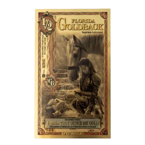 2025 1/2 Florida Goldback (24K Gold)