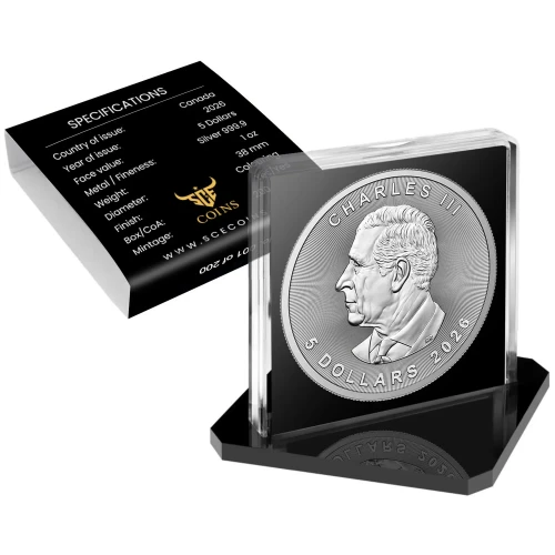2026 Canada Maple Leaf Silent Tease Edition   1 oz Silver Coin