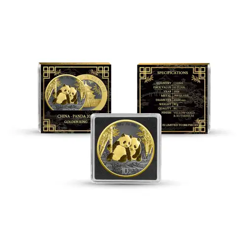 2026 China Panda Golden Ring Edition 30g Silver Coin