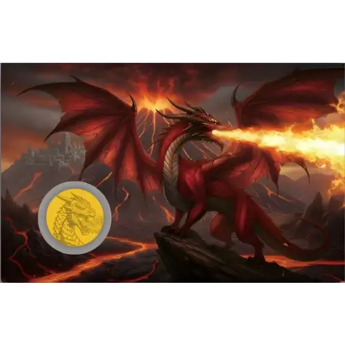 2026 Fire Dragon 1/1000 oz Gold Round in Card
