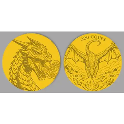 2026 Fire Dragon 1/1000 oz Gold Round in Card (3)