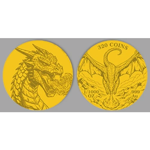 2026 Fire Dragon 1/1000 oz Gold Round in Card (3)