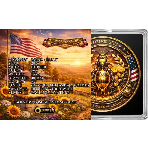 2026 Future American Bee UHR Colorized 1 oz Copper Medal (4)
