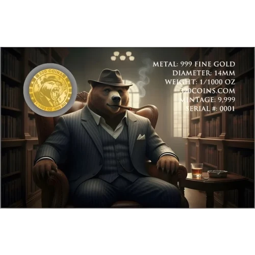 2026 Gangster Bear  1/1000 oz Gold Coin