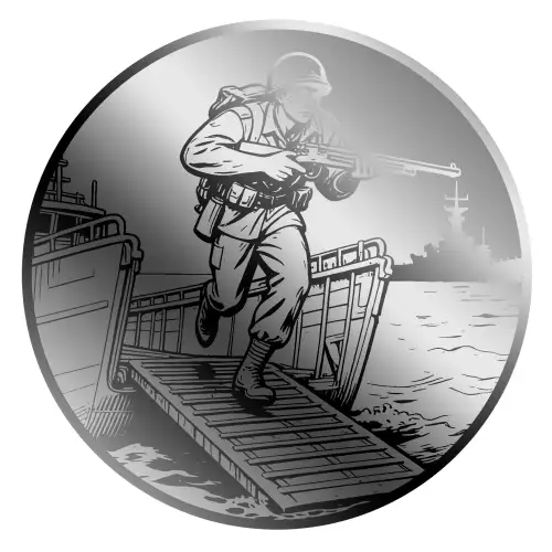 2026 Liberia D Day 1/1000 oz Palladium Coin in Card  (2)