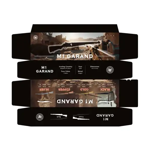 2026 Liberia M1 Garand Shaped  1.25 oz Copper Blind Box
