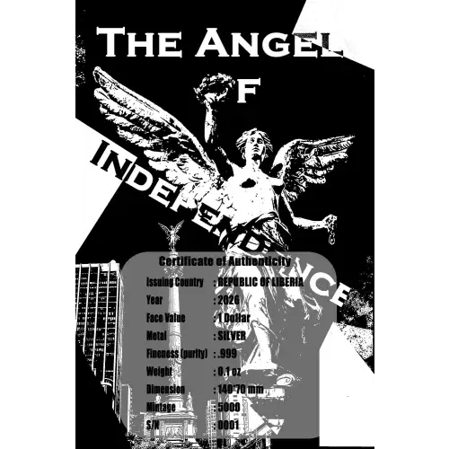 2026 Liberia The Angel of Independence 1/10 oz Silver Note