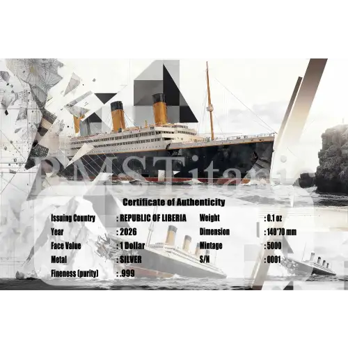 2026 Liberia Titanic 1/10 oz Silver Note (3)