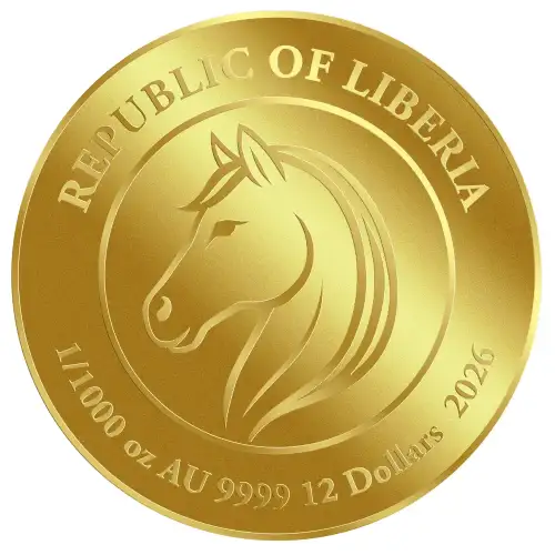 2026 Liberia Year of the Fire Horse 1/1000 oz Gold Coin in Card (3)
