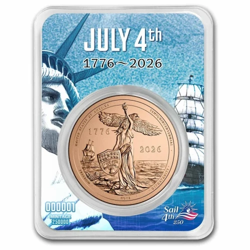 2026 Sail4th 250 1 oz Copper Round (in TEP) (2)