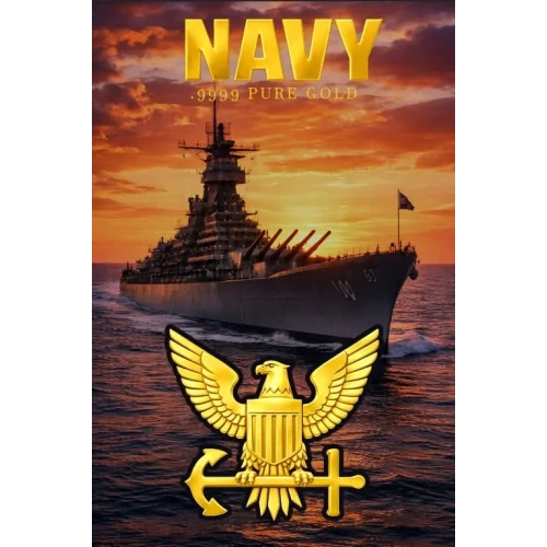 2026 U.S. Navy Shaped 1/1000 oz Gold Coin in Card