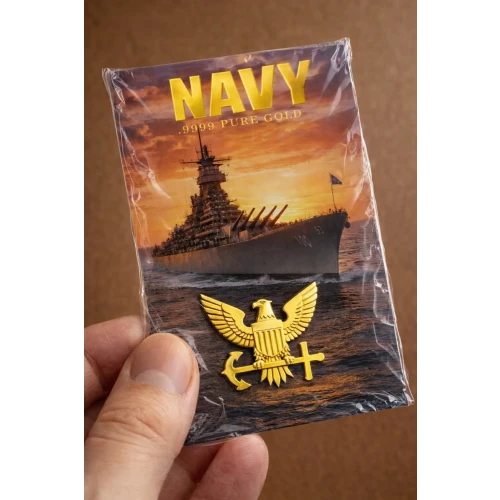 2026 U.S. Navy Shaped 1/1000 oz Gold Coin in Card  (3)