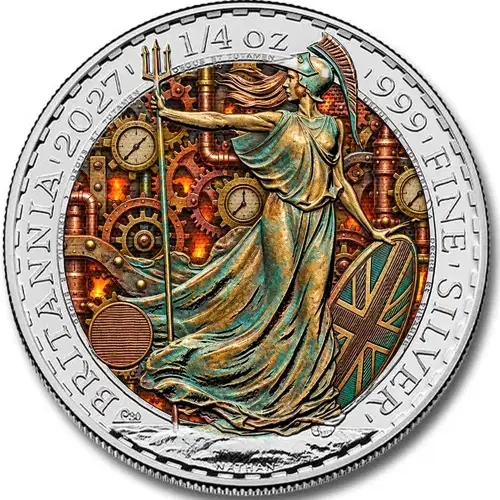 2027 1/4oz British Silver Britannia - Brass Clockwork Edition | CCX