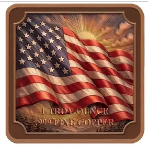 2nd Amendment Eagle Colorized UHR 1 oz Copper Medal in Stackable Capsule