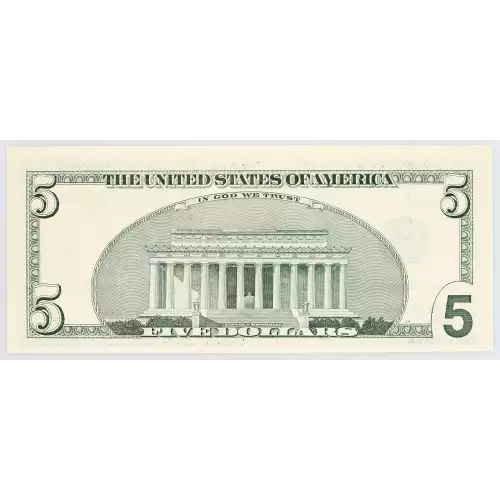 $5 1999  Small Size $5 Federal Reserve Notes 1986-A