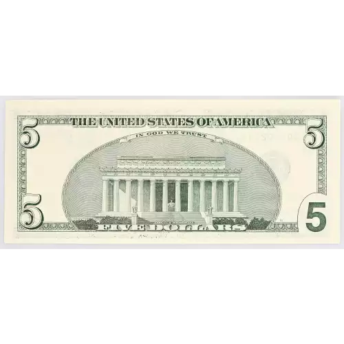 $5 1999  Small Size $5 Federal Reserve Notes 1987-B (2)