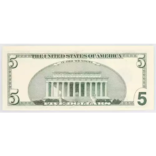 $5 1999  Small Size $5 Federal Reserve Notes 1987-F